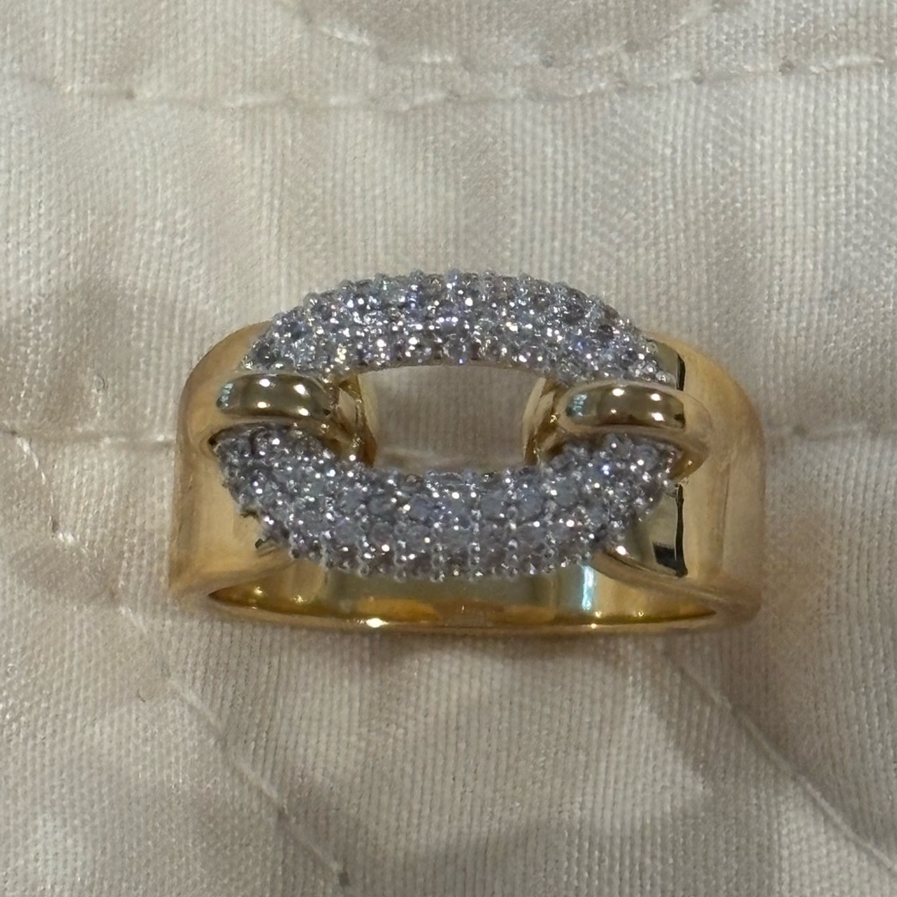 Lisa Robertson Elegant Gold and Silver Women's Ring Bronzo Italy - Picture 3 of 7